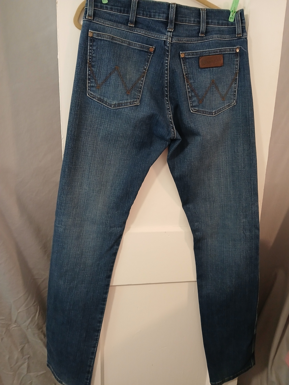 Wrangler 34x38 Slim Straight Men's Dark Blue Jeans [191]